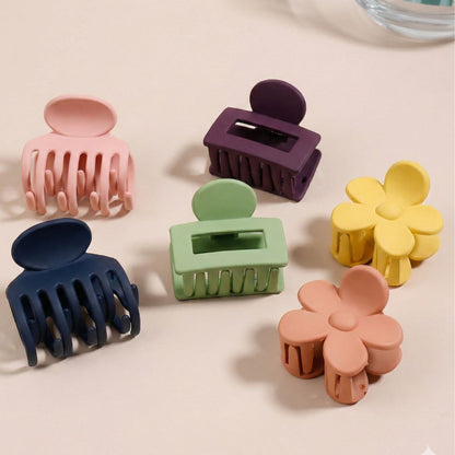 ChicTresses Multicolour Matte Hair Claw Clips Set for Women & Girls | Cute Aesthetic Strong Hold No Slip Hair Accessories | Multicolor Clips Pack (Pack of 10)